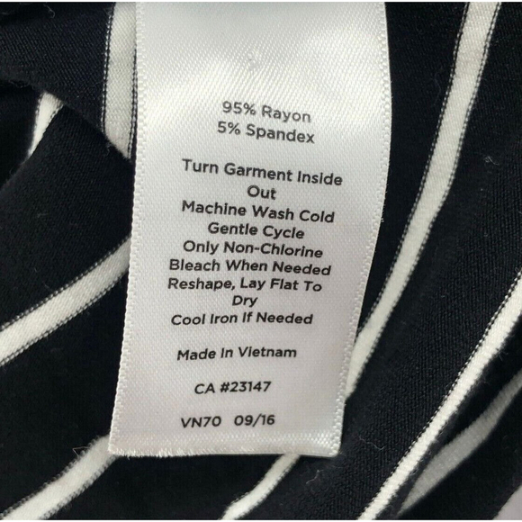 Talbots Asymmetrical Ponte Stretch Rayon T-Shirt Womens Petite Stripe Flattering - Picture 8 of 9